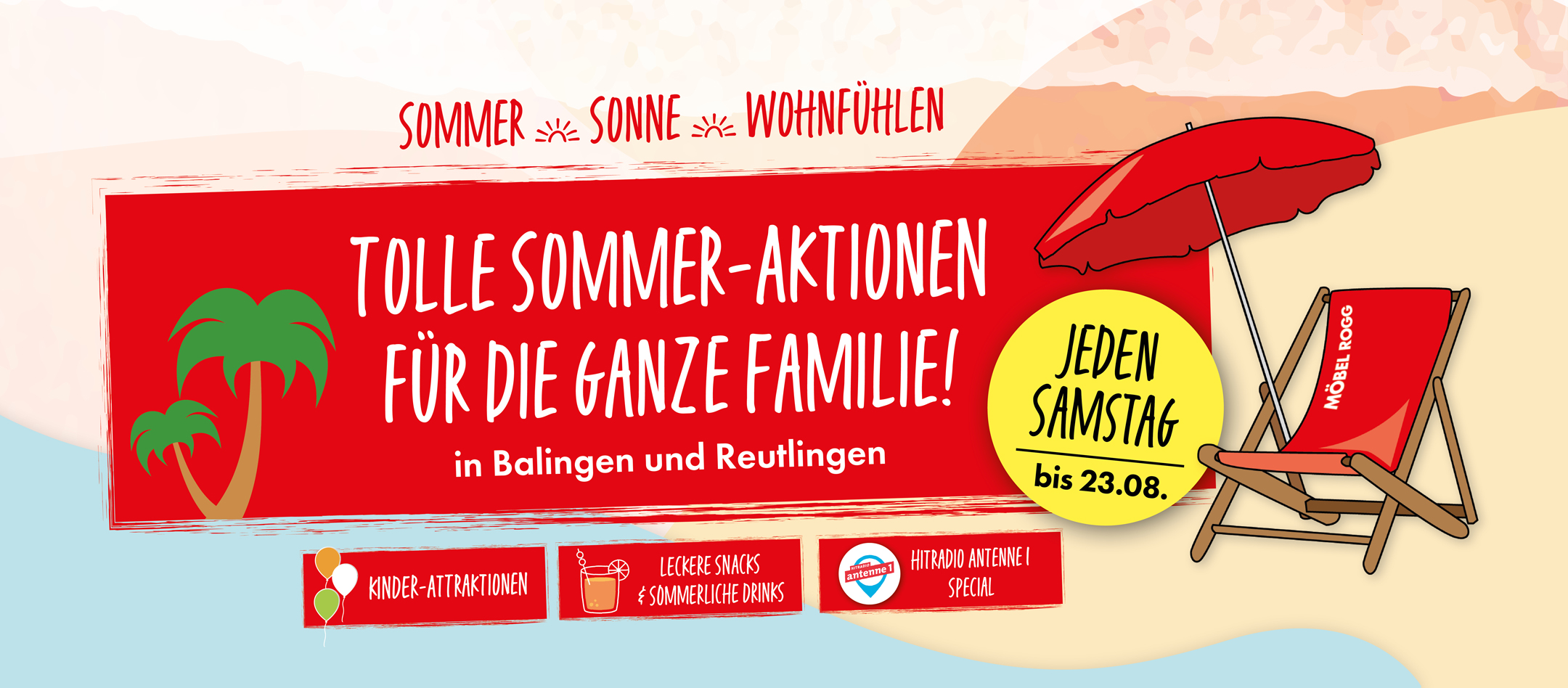 Werbung, Plakat, Stuhl, Mobiliar, Sommer