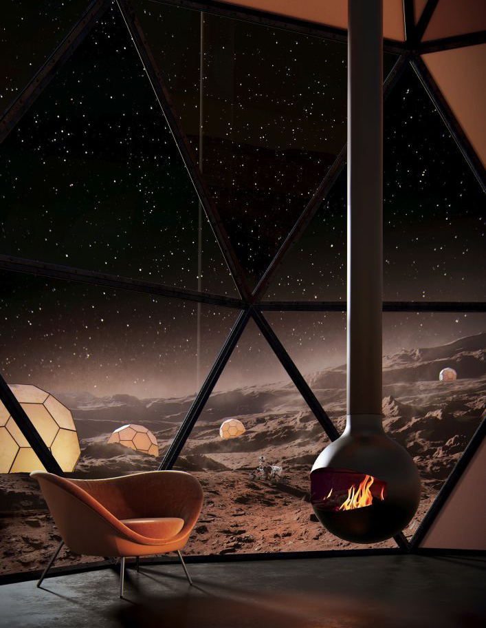 Kamin, Drinnen, Stuhl, Mobiliar, Nacht