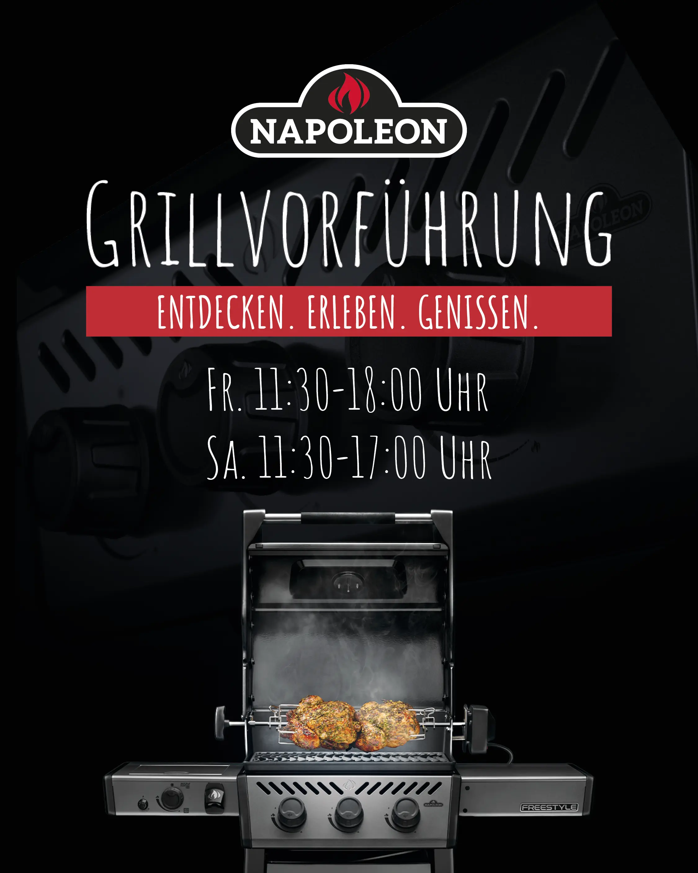 Erlebt Premium-Grills live in Aktion, entdeck neue Grilltechniken und genieß köstliche Kostproben direkt vom Grill.