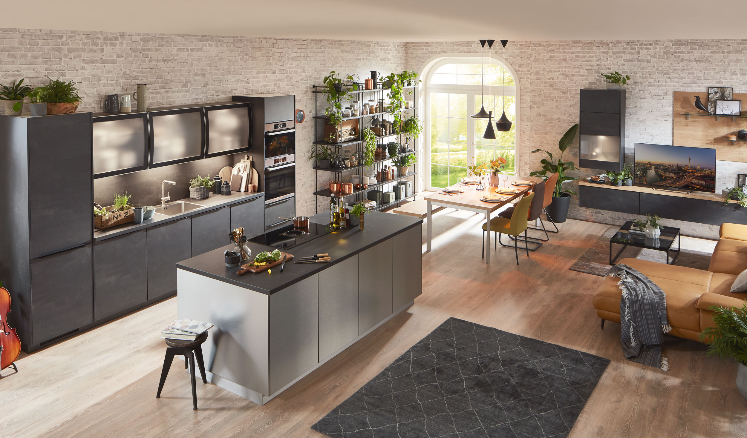 Drinnen, Innenarchitektur, Inneneinrichtung, Küche, Fußboden