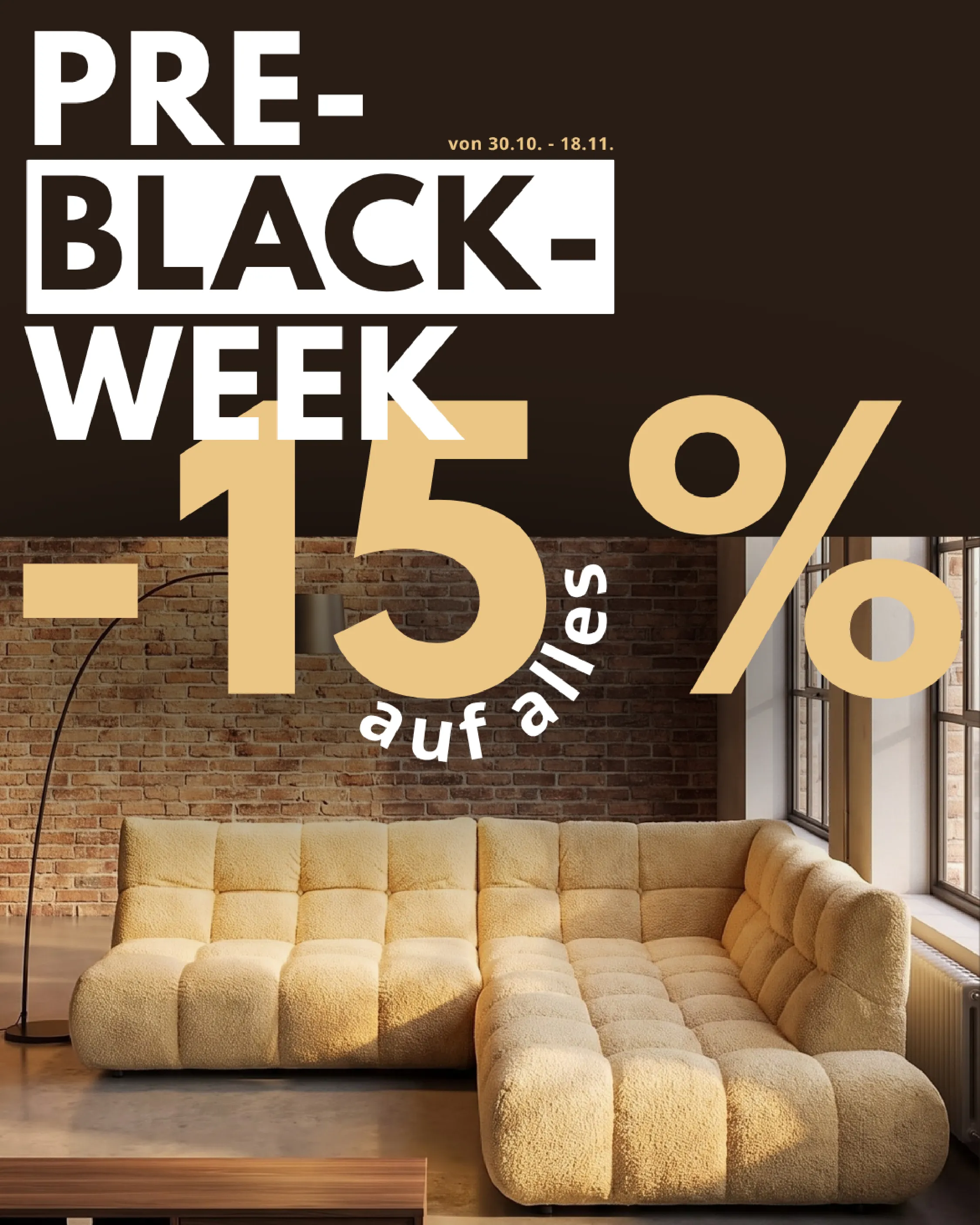 Der Countdown zum Black Friday läuft – bei uns sparst Du schon jetzt auf Deine Wohnfavoriten.