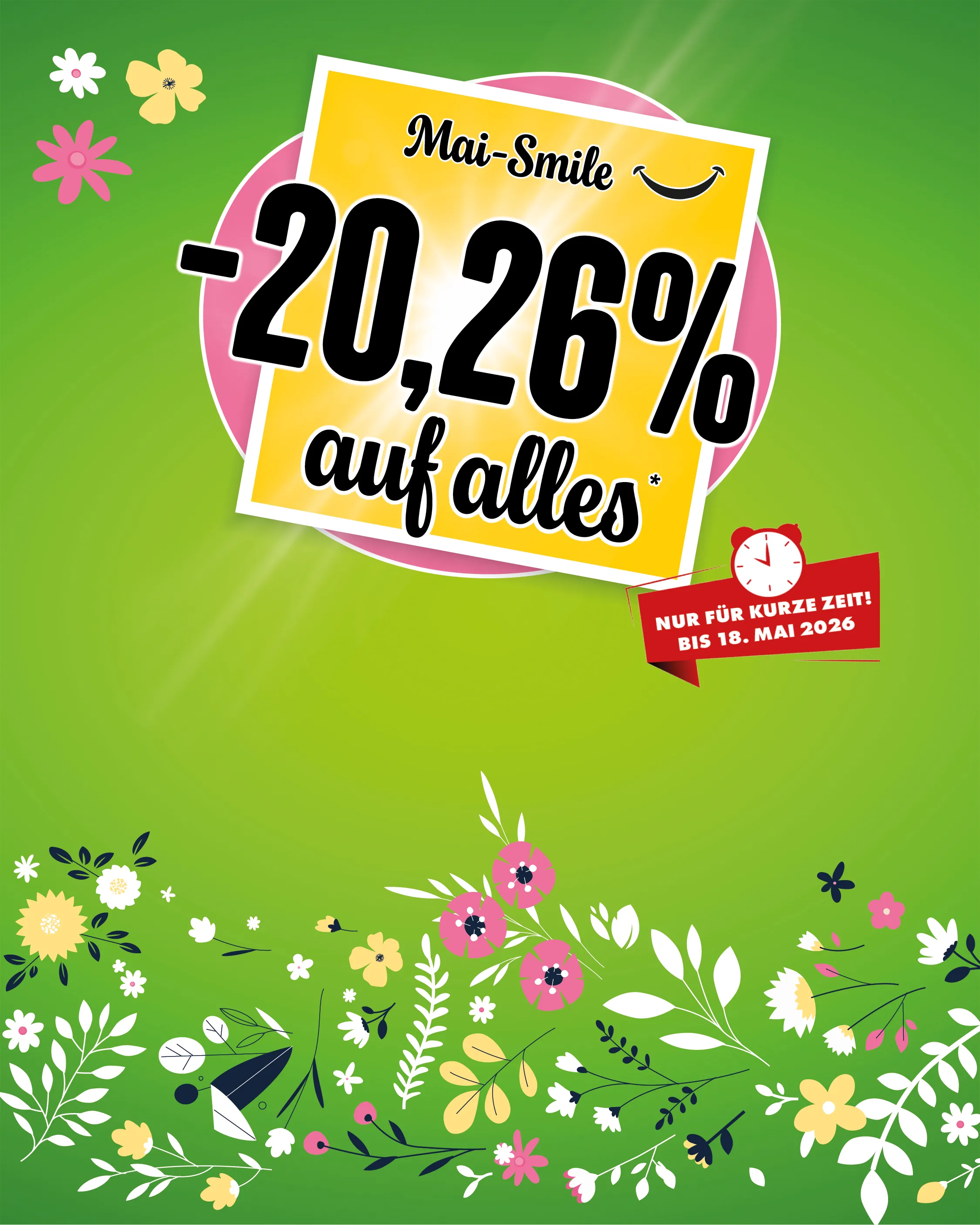 Sichere Dir jetzt 20,26 % auf den gesamten Einkauf und spar Dich glücklich!